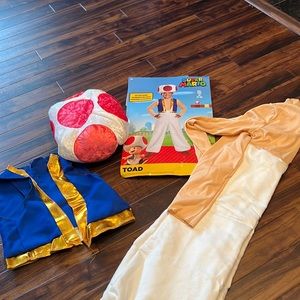Super Mario Toad kids HALLOWEEN costume, size med; Nintendo & Princess Peach fam